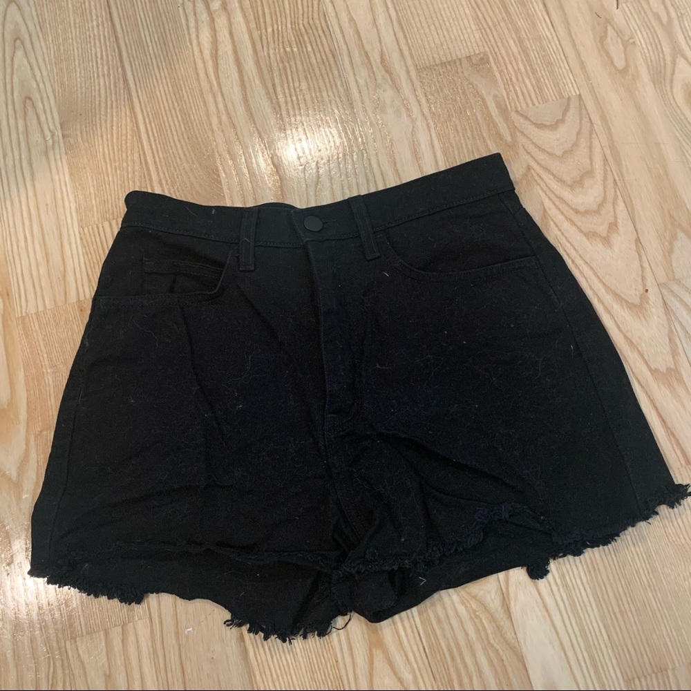 American Apparel Raw Hem Hi-Rise Denim Shorts